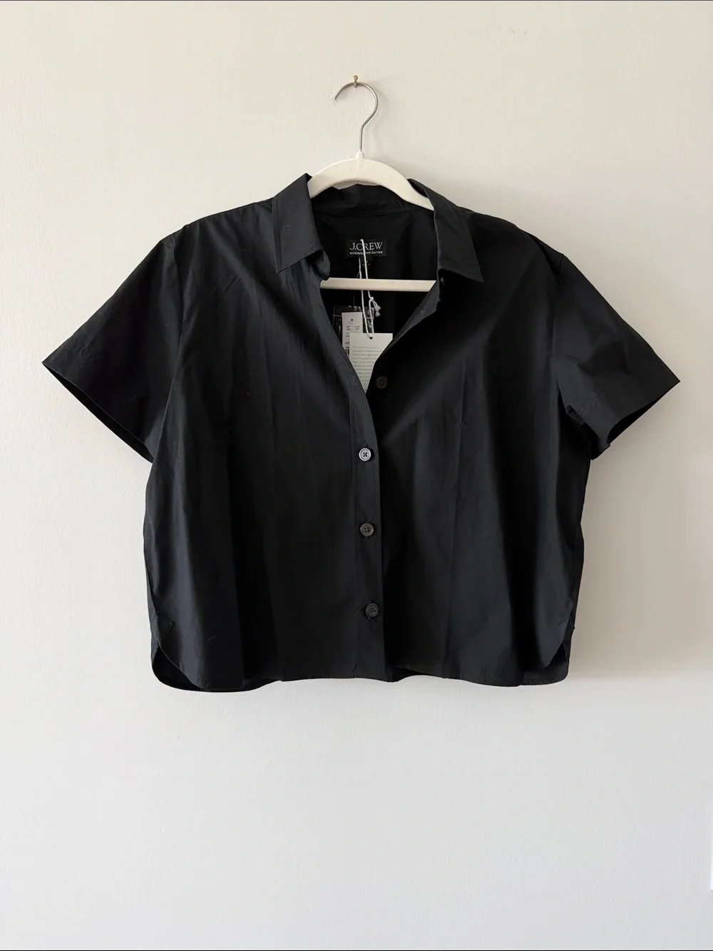 J. Crew Black Short-Sleeve Button-Down Shirt